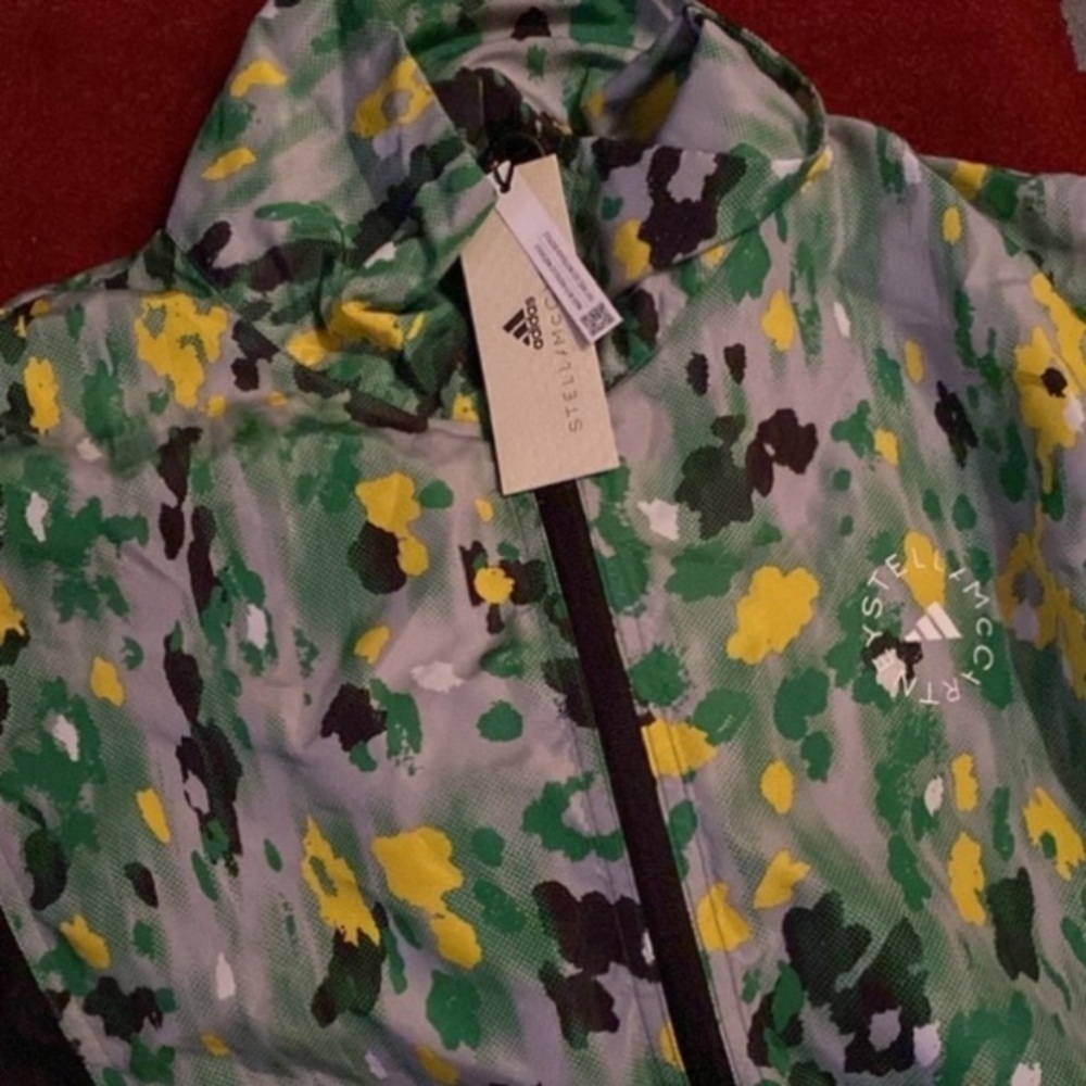 Adidas by Stella McCartney Green and Black Patterned Bomber Jacket size M - Picture 4 of 4